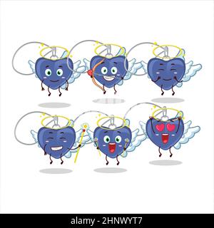 Engel Herz Halskette Cartoon-Designs als niedliche Engel Charakter. Vektorgrafik Stock Vektor