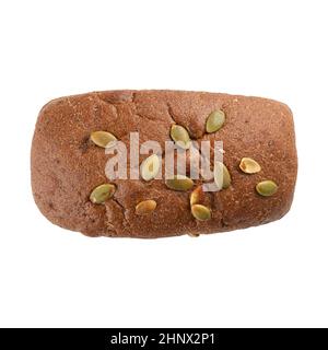 Isoliertes Brot mit Kürbiskernen Stockfoto