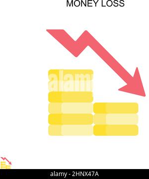 Einfaches Vektor-Symbol für Geldverlust. Illustration Symbol Design-Vorlage für Web mobile UI-Element. Stock Vektor
