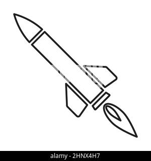 Raketenwaffe Symbol Vektor Raketenwaffe mit Booster-Zeichen für Grafik-Design, Logo, Website, Social Media, mobile App, UI-Abbildung Stock Vektor