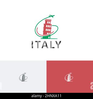 Rom Stadt Italien Tour Urlaub Urlaub Flug Agentur Logo Stock Vektor