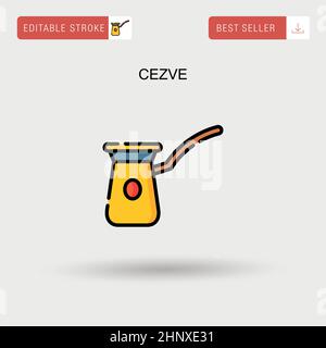 Einfaches Vektorsymbol Cezve. Stock Vektor