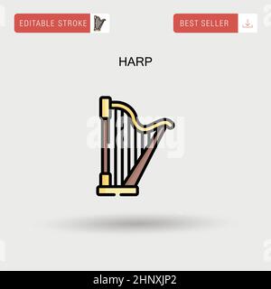 Einfaches Vektorsymbol Harp. Stock Vektor