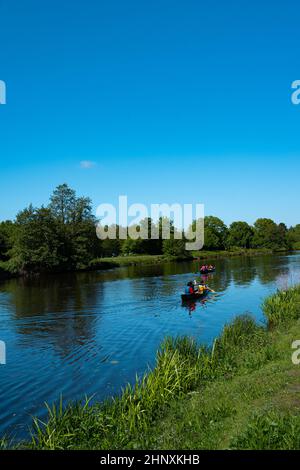 Kanutouren auf der Hunte Stockfoto