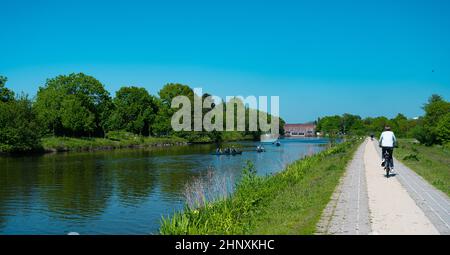 Kanutouren auf der Hunte Stockfoto