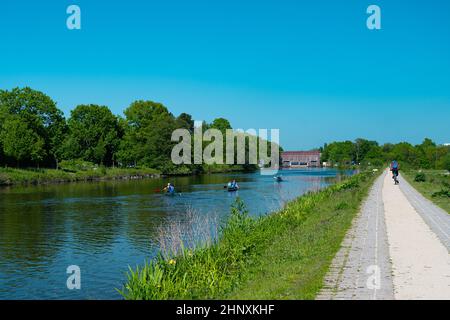 Kanutouren auf der Hunte Stockfoto