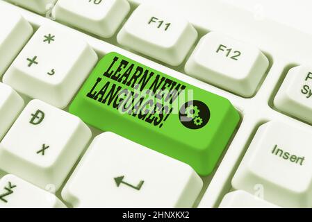 Inspiration showing sign Learn New Languages, Business Idea Developing ability to communicate in foreign lang Computer Engineering concept, Abstract R Stockfoto