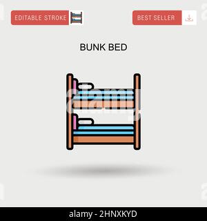 Einfaches Vektor-Symbol für Etagenbett. Stock Vektor