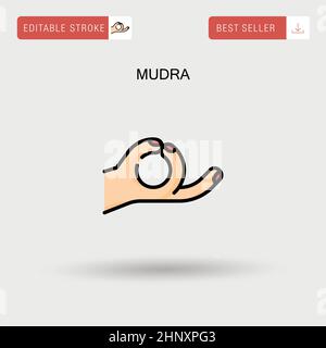 Einfaches Vektorsymbol für Mudra. Stock Vektor