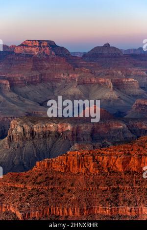 Sonnenuntergang am Great Canyon von Maters aus gesehen Stockfoto