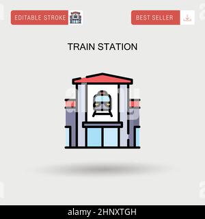 Einfaches Vektorsymbol für den Bahnhof. Stock Vektor