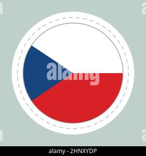 Glaskugel mit Flagge der Tschechischen Republik. Runde Kugel, Schablonen-Symbol. Nationales Symbol. Glänzende realistische Kugel, 3D abstrakte Vektorgrafik Stock Vektor