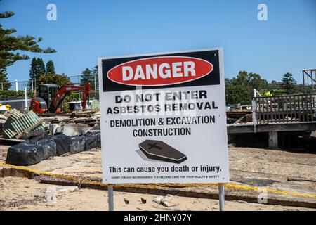 Abriss des Boathouse-Restaurants und Cafés in Palm Beach, Sydney Northern Beaches, NSW, Australien, wird als Joey umgebaut Stockfoto