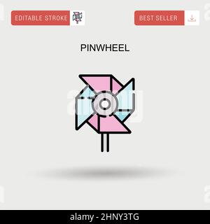 Einfaches Vektorsymbol „Pinwheel“. Stock Vektor