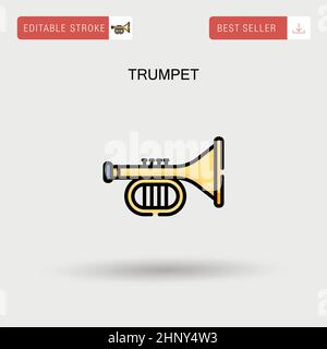 Einfaches Vektor-Symbol für Trompete. Stock Vektor