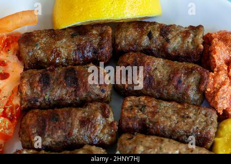 Soutzoukakia aus Griechenland traditionelle Rezept Stockfoto