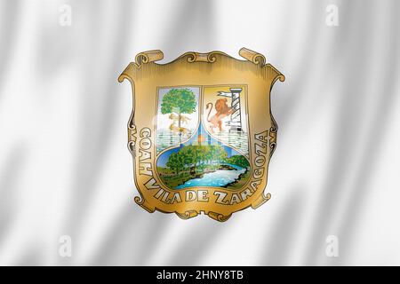 Coahuila State flag, Mexiko winkende Banner-Kollektion. 3D-Illustration Stockfoto