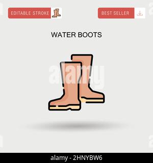 Einfaches Vektorsymbol „Wasserstiefel“. Stock Vektor