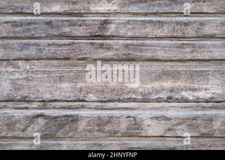 Alter Holzboden mit schöner Textur, horizontale Linien, Blick von oben. Nahtlose Textur von Holzbrettern. Stockfoto