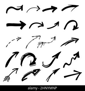 Große Montage von verschiedenen Pfeilen, viele Größen von Symbolen - Abbildung Stockfoto