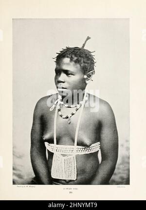 Ein Swazi-Mädchen die Swati sind eine Bantu-Ethnie im südlichen Afrika, aus dem Buch die lebenden Rassen der Menschheit; Band 2 von Henry Neville Hutchinson, Veröffentlicht 1901 in London von Hutchinson & Co Stockfoto