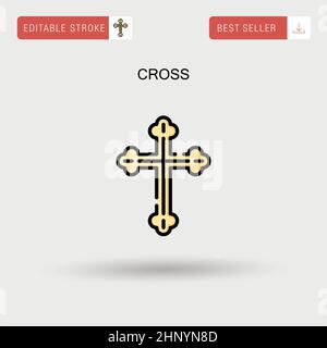Kreuzzeichen für einfache Vektorgrafik. Stock Vektor