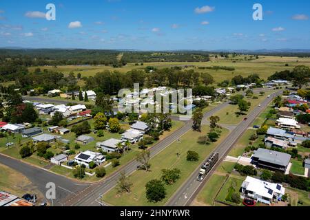 Luftaufnahme des kleinen Dorfes Murgon Queensland Australien Stockfoto