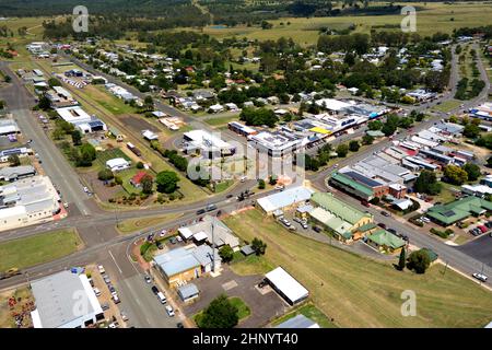 Luftaufnahme des kleinen Dorfes Murgon Queensland Australien Stockfoto