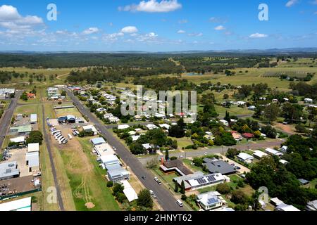 Luftaufnahme des kleinen Dorfes Murgon Queensland Australien Stockfoto