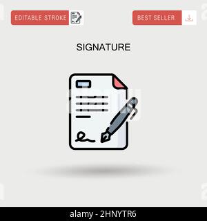 Einfaches Vektorsymbol für Signaturen. Stock Vektor