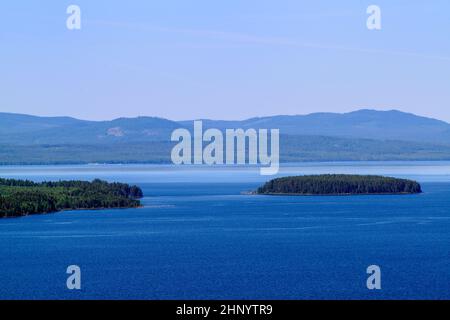 Blick auf den See Siljan vom Tällberg Stockfoto