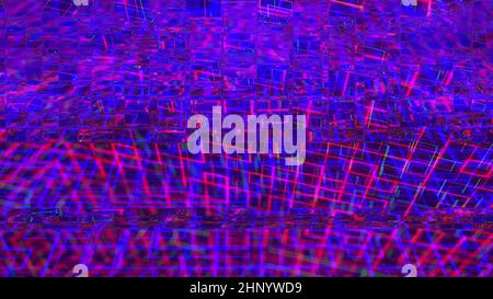 Glitch, Pixelrauschen auf dem Bildschirm, computergeneriert. Schlechtes Signal. Videoschaden. 3d-Rendering eines digitalen Hintergrunds Stockfoto
