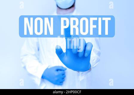Handschrift Text Non Profit, konzeptuelle Foto nicht machen oder in erster Linie durchgeführt, um Profit-Organisation zu machen Arzt erklärt medizinischen Begriffe, Wissenschaftler Stockfoto