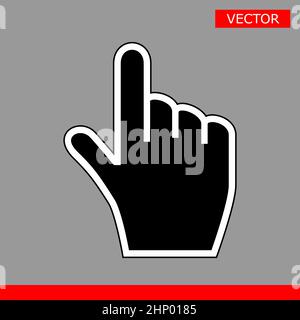 Schwarze Hand Cursor Symbole Vektor Illustration Set Stock Vektor