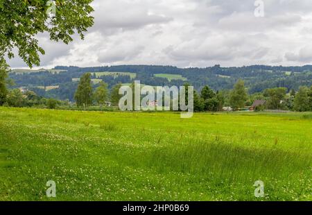 Idyllische Landschaft rund um Immenstadt, einer Stadt im Oberallgäu in Bayern, Deutschland Stockfoto