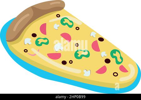 Pizza geformte Luftmatratze semi flach Farbe Vektor Objekt Stock Vektor