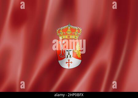 Provinz Albacete Flagge, Spanien winkende Banner Sammlung. 3D Abbildung Stockfoto