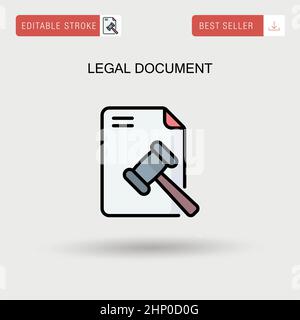 Einfaches Vektorsymbol für Rechtsdokumente. Stock Vektor