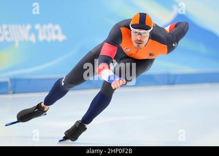 Peking, China. 18th. Februar 2022. PEKING, CHINA - 18. FEBRUAR: Hein Otterspeer aus den Niederlanden tritt während der Olympischen Spiele 2022 in Peking beim Nationalen Eisschnelllauf-Oval am 18. Februar 2022 in Peking, China, auf den Men's 1000m an (Foto von Douwe Bijlsma/Orange Picics) NOCNSF Credit: Orange Pics BV/Alamy Live News Stockfoto