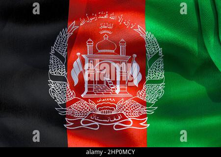 Afghanistan Flagge - realistische wehende Stoff Flagge Stockfoto