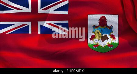 Bermuda-Flagge - realistische wehende Stoffflagge Stockfoto