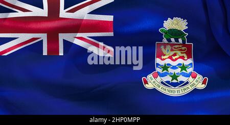 Cayman Islands Flagge - realistische wehende Stoff Flagge Stockfoto