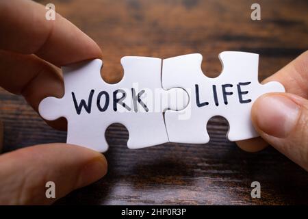 Joining Work Life Words. Gleichgewicht Der Beruflichen Laufbahn Stockfoto