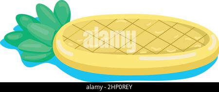 Ananas geformte Luftmatratze halb flache Farbe Vektor Objekt Stock Vektor