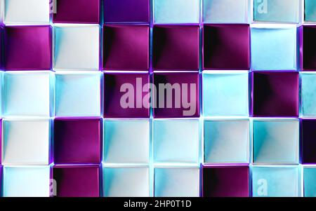 Squar und Blöcke Design. Abstraktes Bild der Würfel Hintergrund.3D Illustration Stockfoto