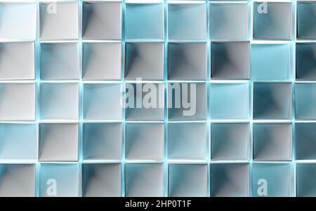 Squar und Blöcke Design. Abstraktes Bild der Würfel Hintergrund.3D Illustration Stockfoto