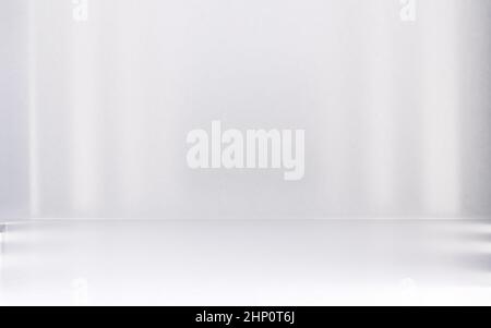 Weiß verwischen abstrakten Raum inneren Hintergrund und Lichter.3D Illustration.Blank Raum weichen Gradienten Wand für Grafik-Design Hintergrund oder fügen Sie Text. Stockfoto