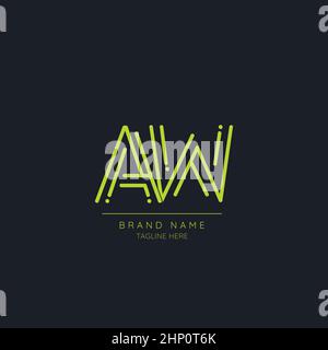 Minimaler Anfangsbuchstabe Logo-Symbol AW Stock Vektor