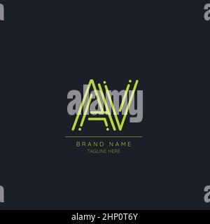 Minimaler Anfangsbuchstabe Logo-Symbol AV Stock Vektor