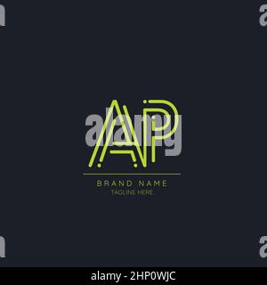 Minimaler Anfangsbuchstabe Logo-Symbol AP Stock Vektor
